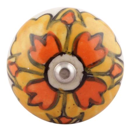 Mustard Ceramic Flower Wine Stopper